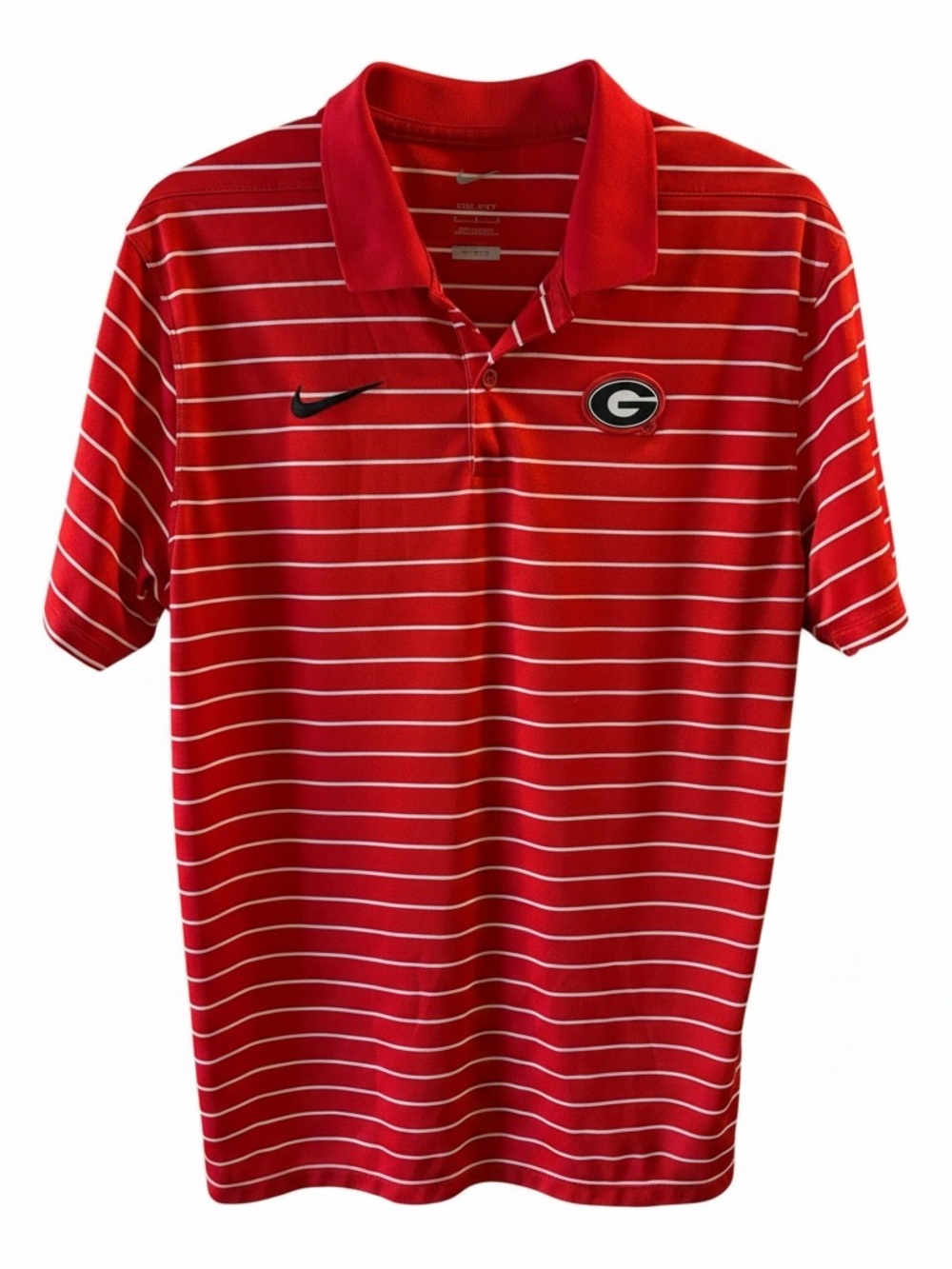 NIKE Georgia Bull Dogs Golf Polo 100% Polyester Size M “On Field” Gear Dri-FIT